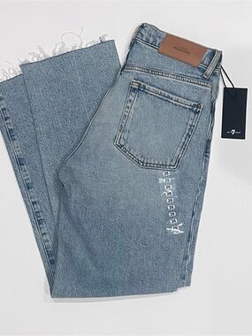 7 For All Mankind Light Blue Straight Leg Jeans NWT